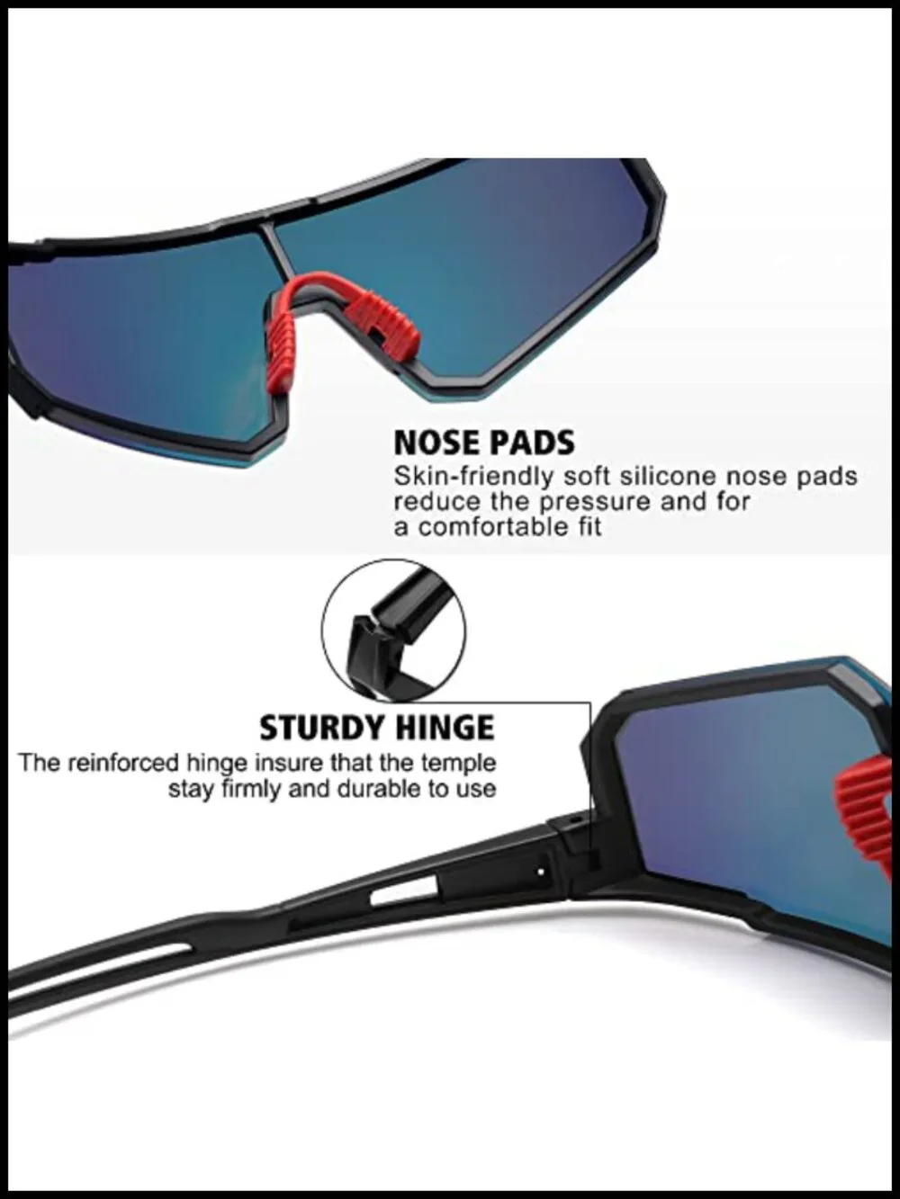 Polarized Sports Sunglasses UV400 Protection for Cycling Driving Fishing